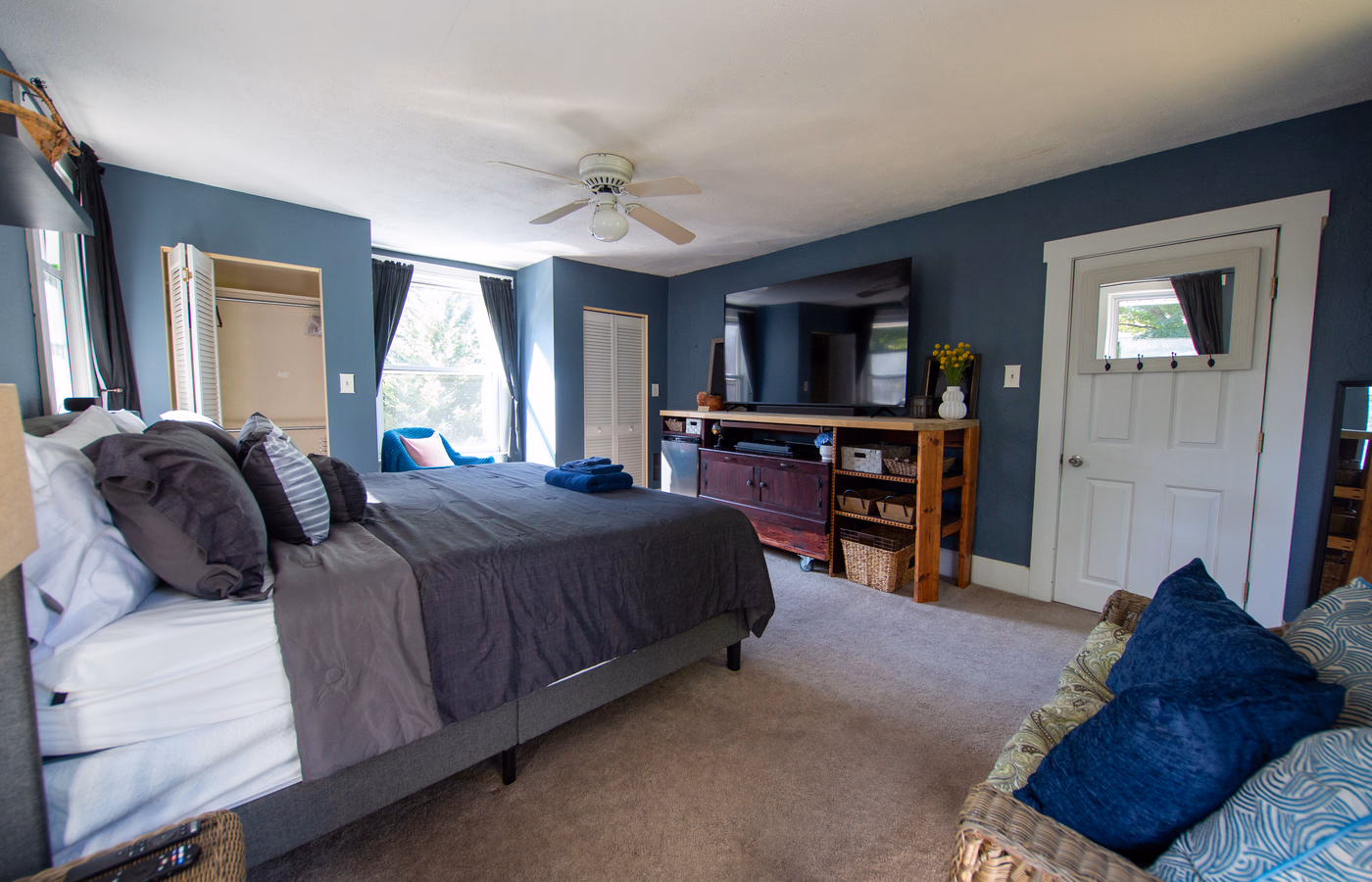 Current furnished bedroom in a real Marietta SILK Homes property