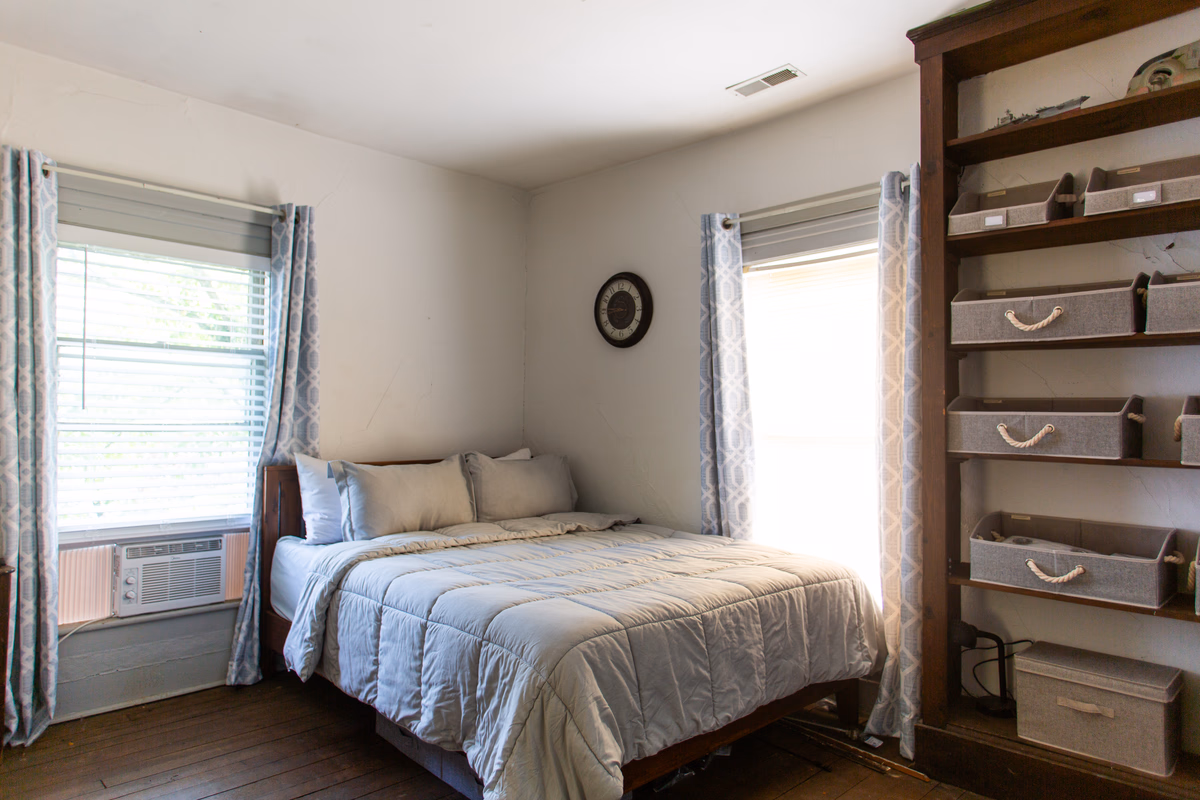 Current furnished bedroom in a real SILK Homes property